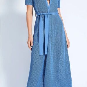 Elegant Blue Knit cover up robe